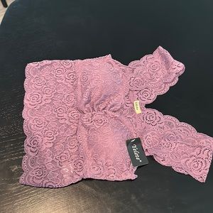 New Short Sleeve Crop Top Lace Bralette